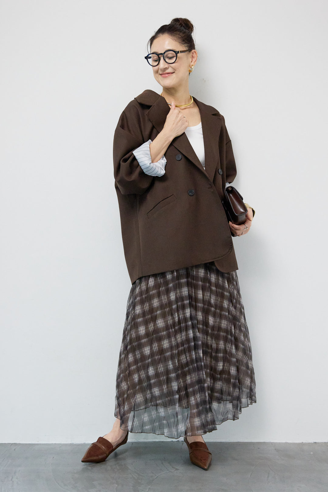 チェックワッシャースカート