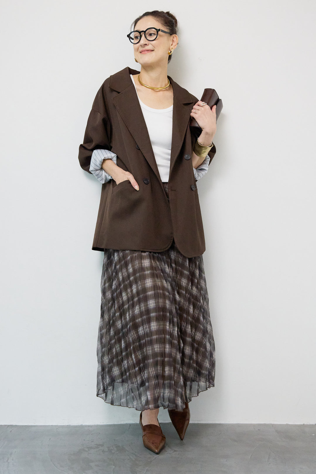 チェックワッシャースカート