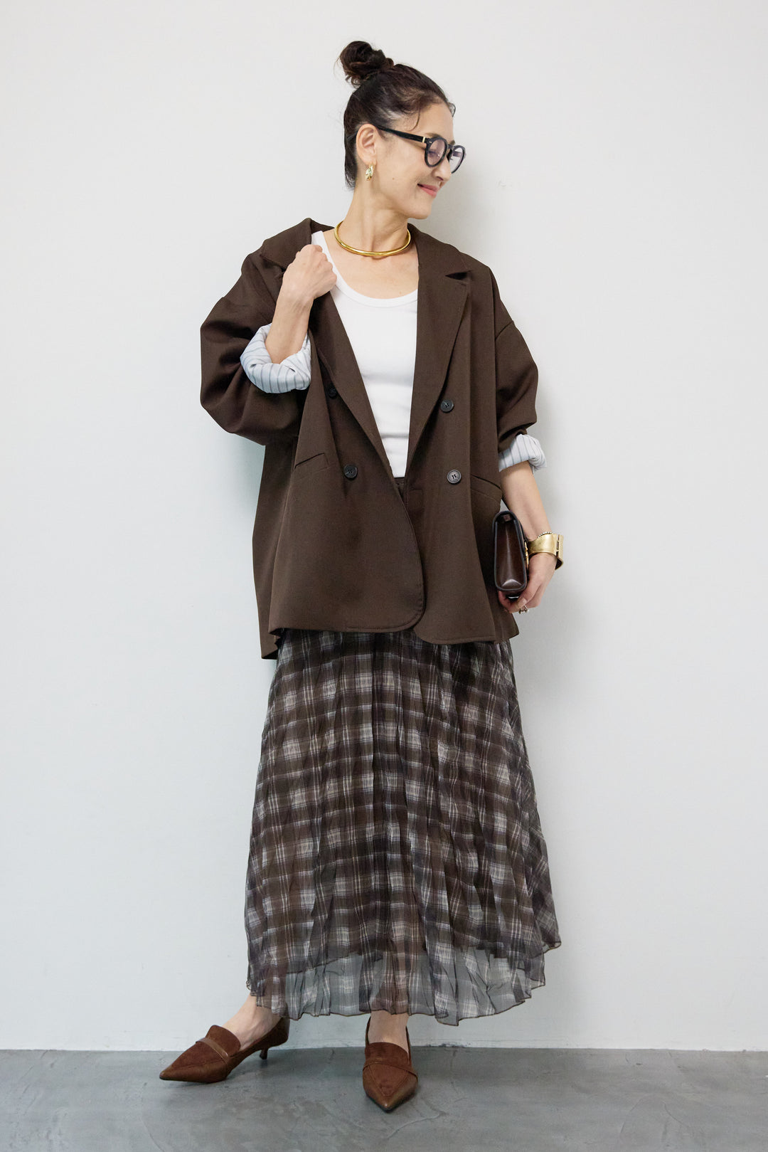 チェックワッシャースカート