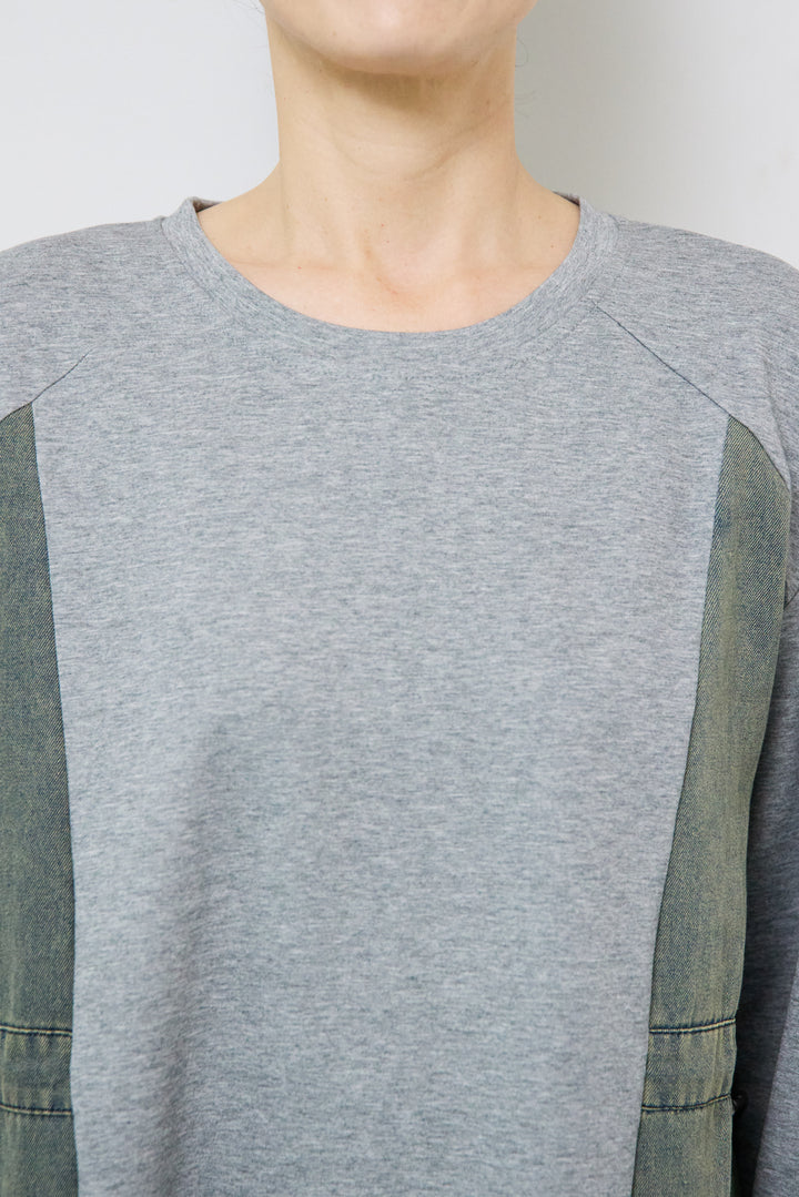 デニム切替カットワンピース