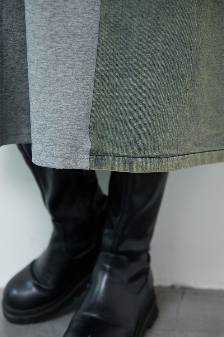 デニム切替カットワンピース