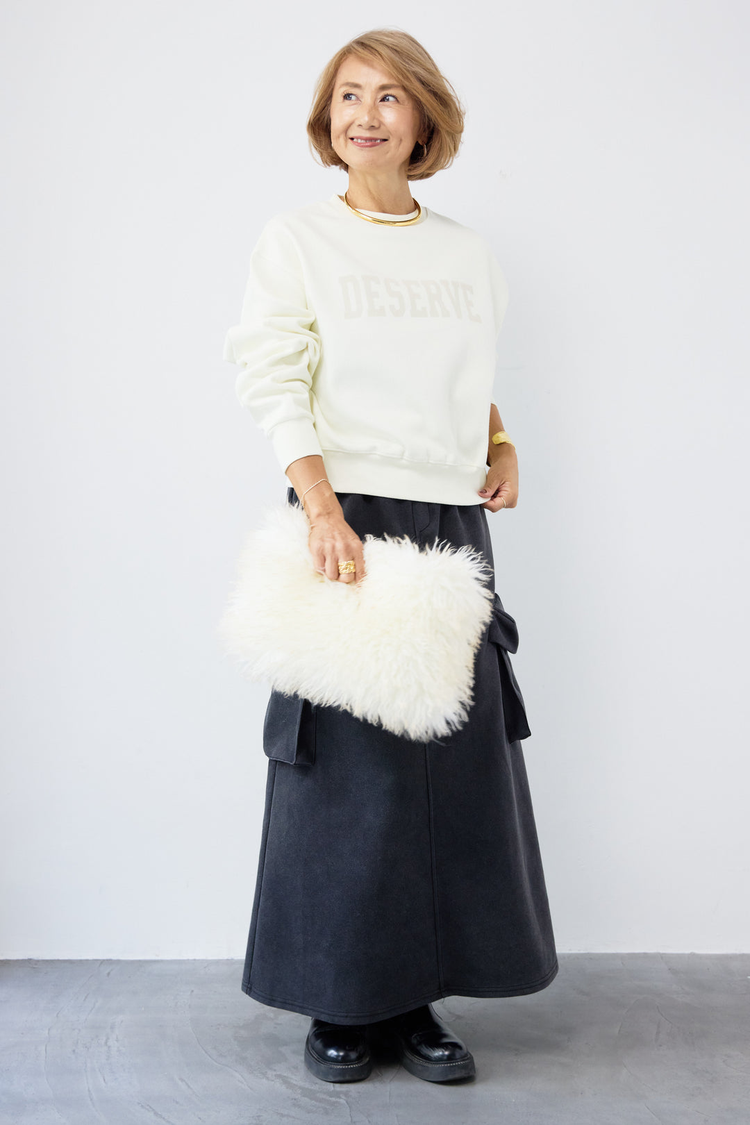 スウェットカーゴスカート