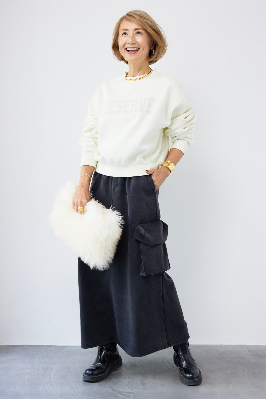 スウェットカーゴスカート