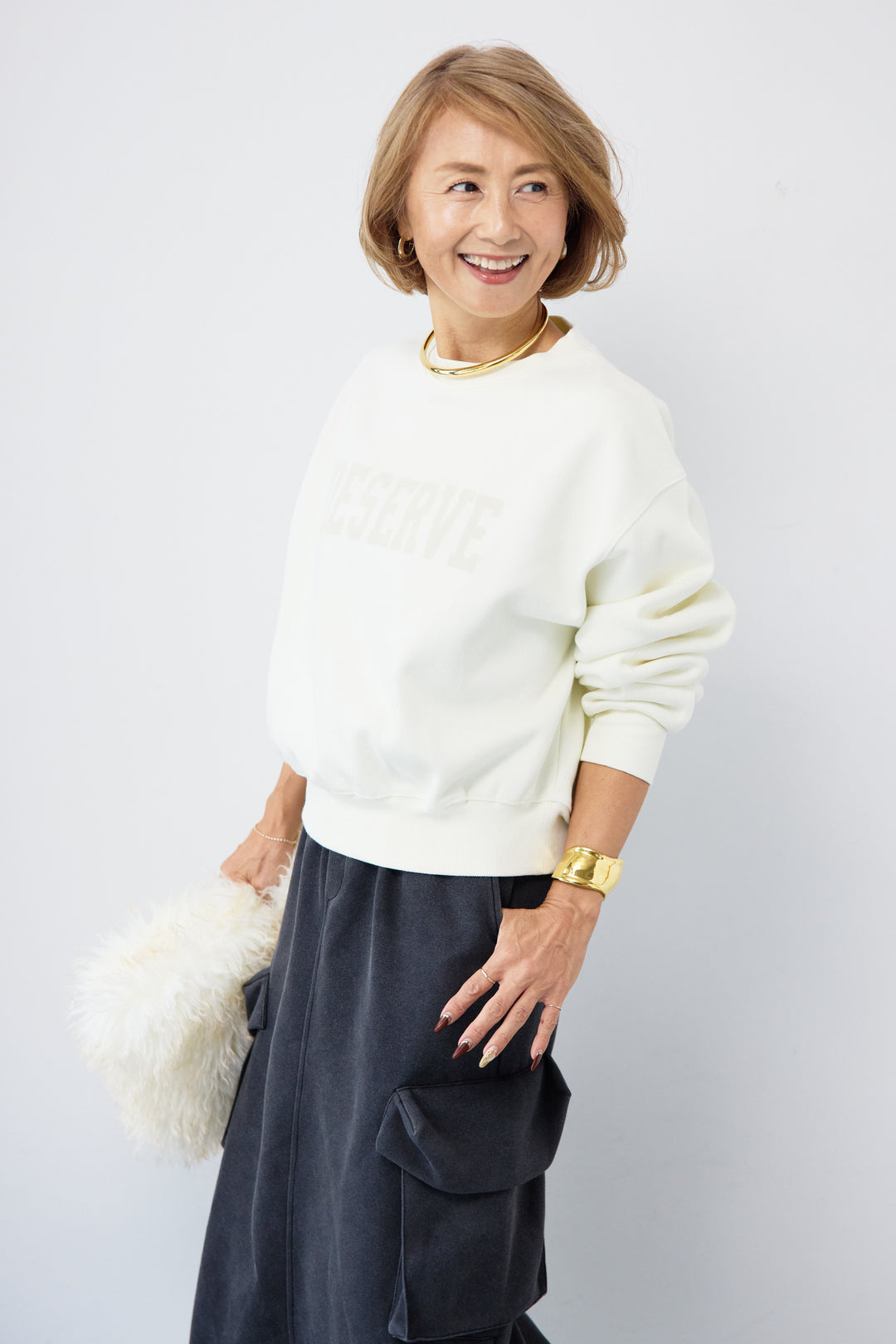 スウェットカーゴスカート