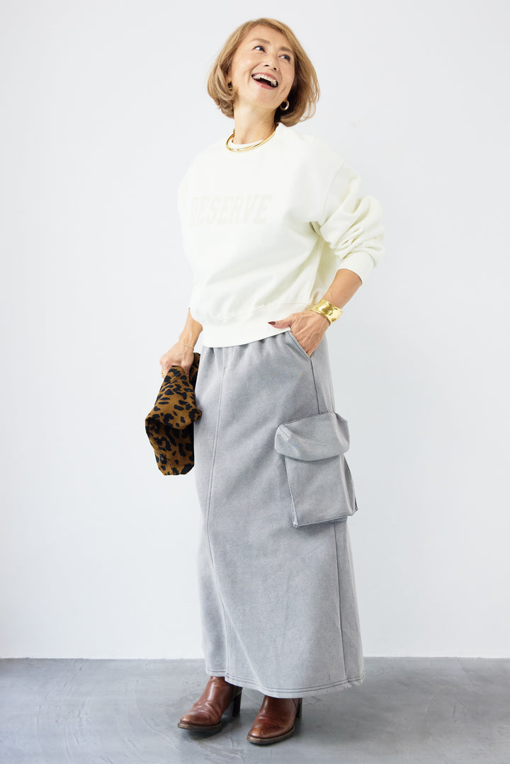 スウェットカーゴスカート