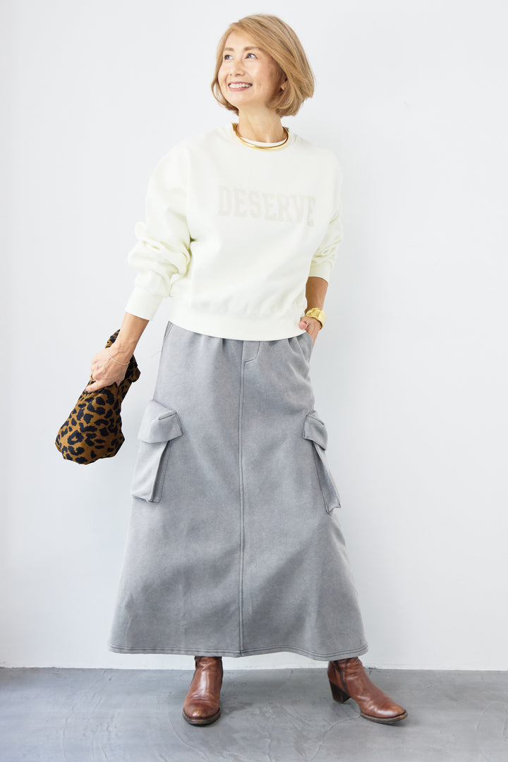 スウェットカーゴスカート