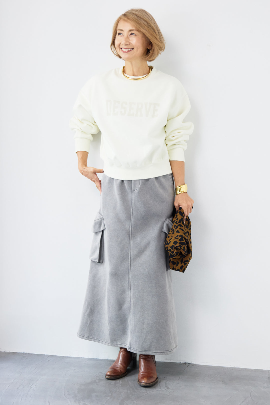 スウェットカーゴスカート