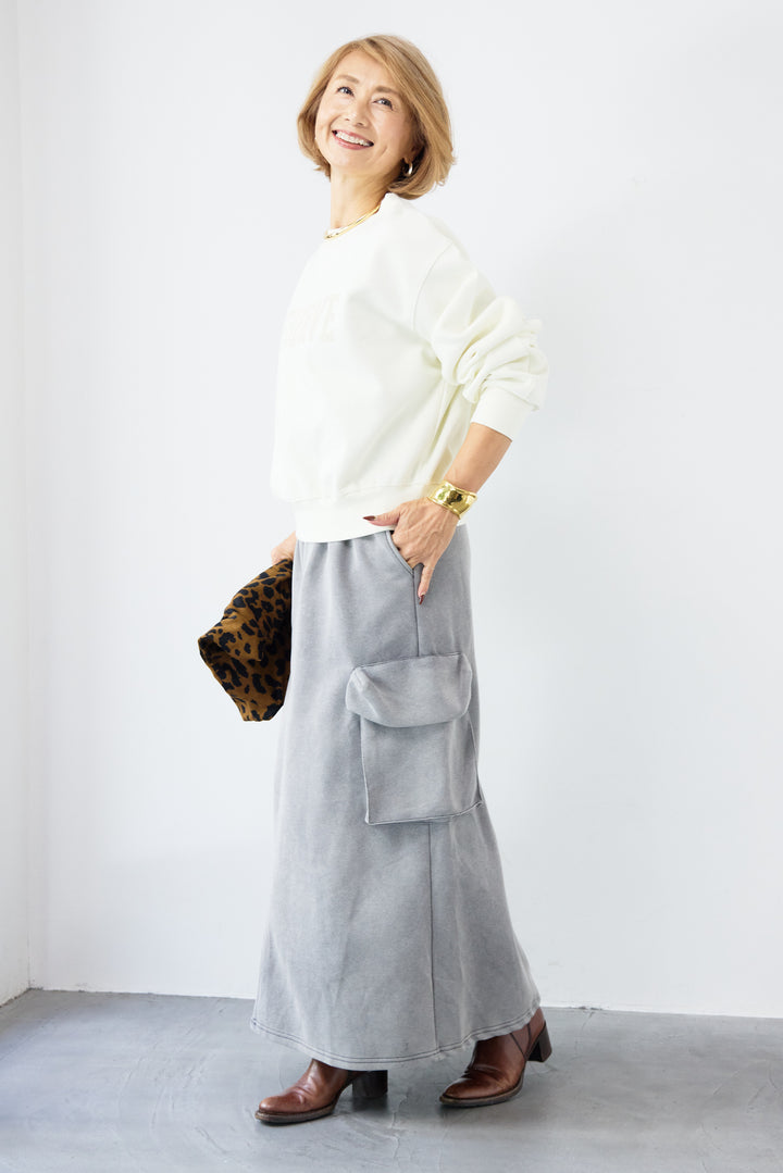 スウェットカーゴスカート