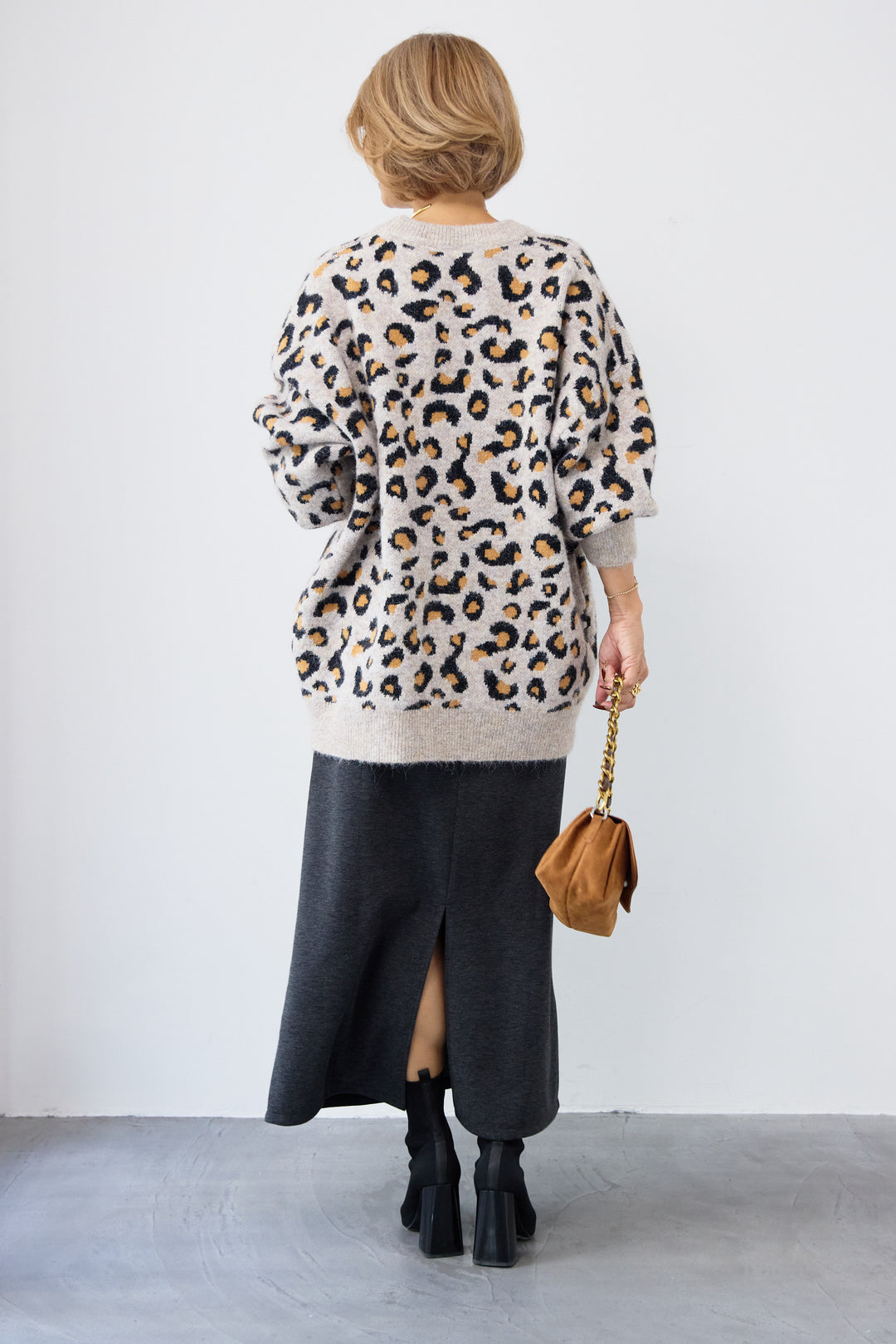 レオパードニットプルオーバー