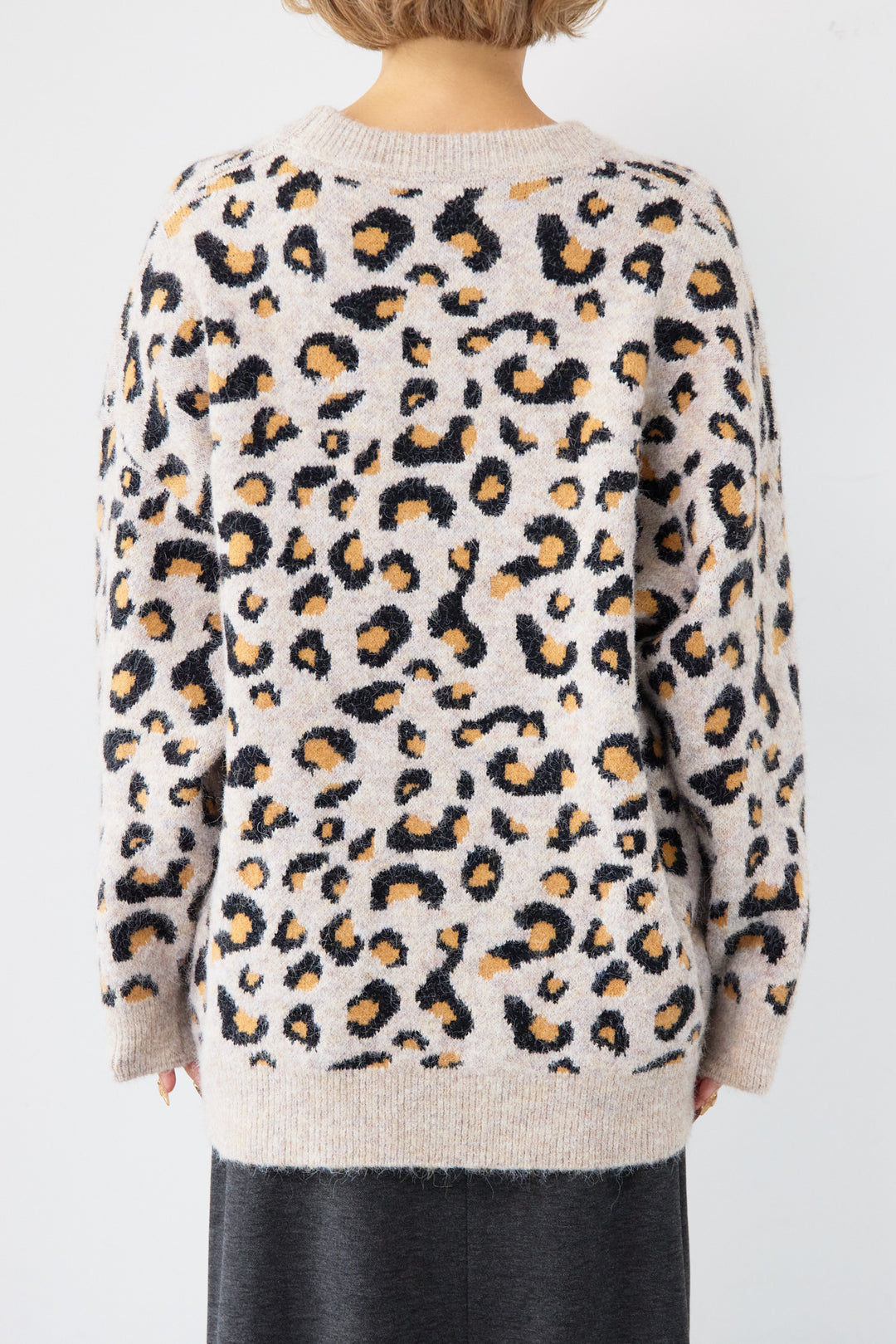 レオパードニットプルオーバー