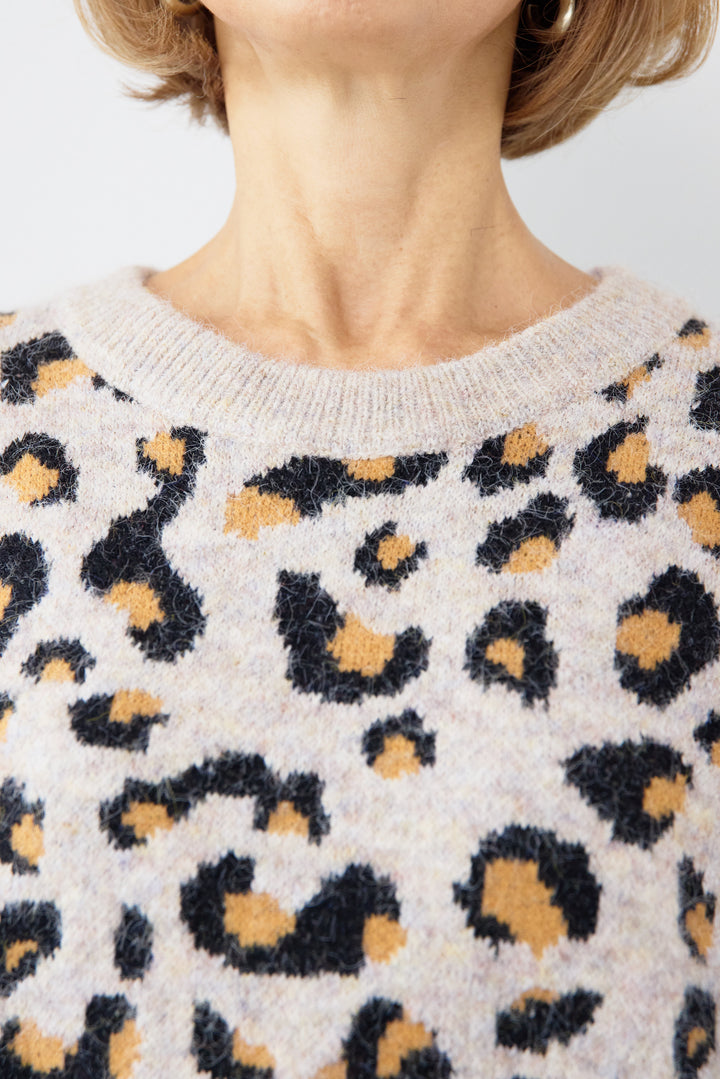 レオパードニットプルオーバー