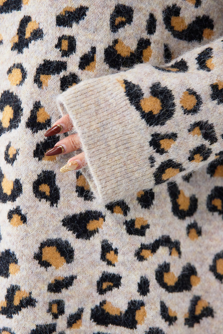 レオパードニットプルオーバー