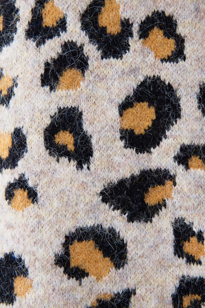 レオパードニットプルオーバー