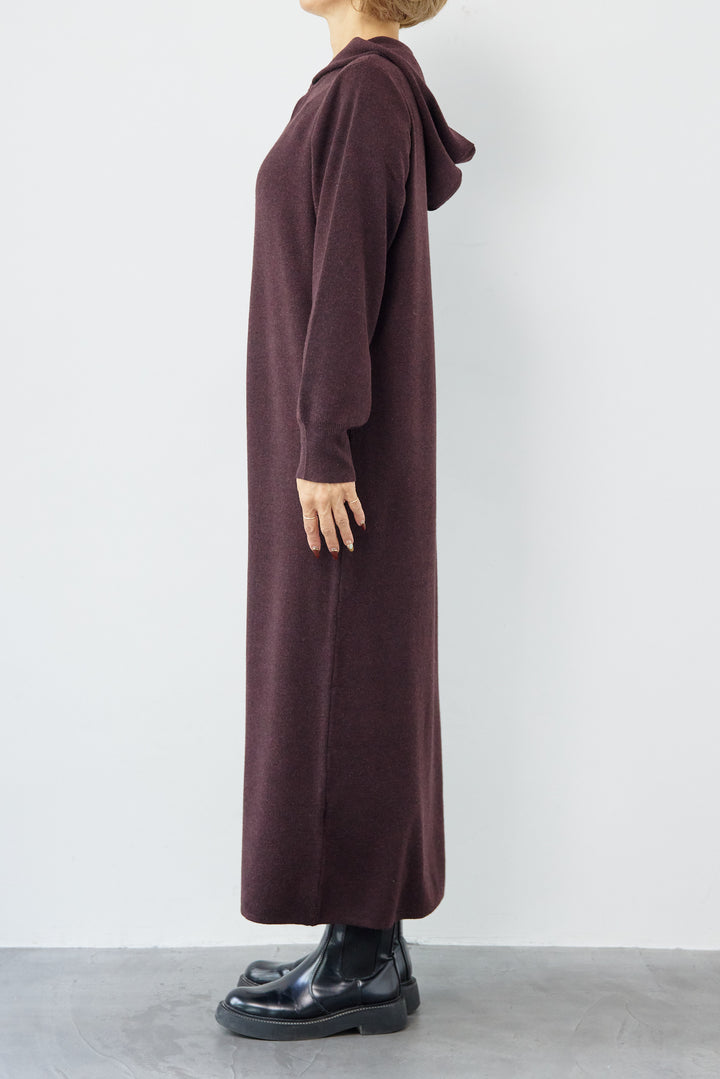 ウールミックス フーディニットワンピース
