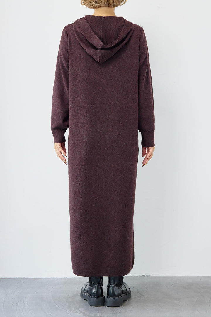 ウールミックス フーディニットワンピース