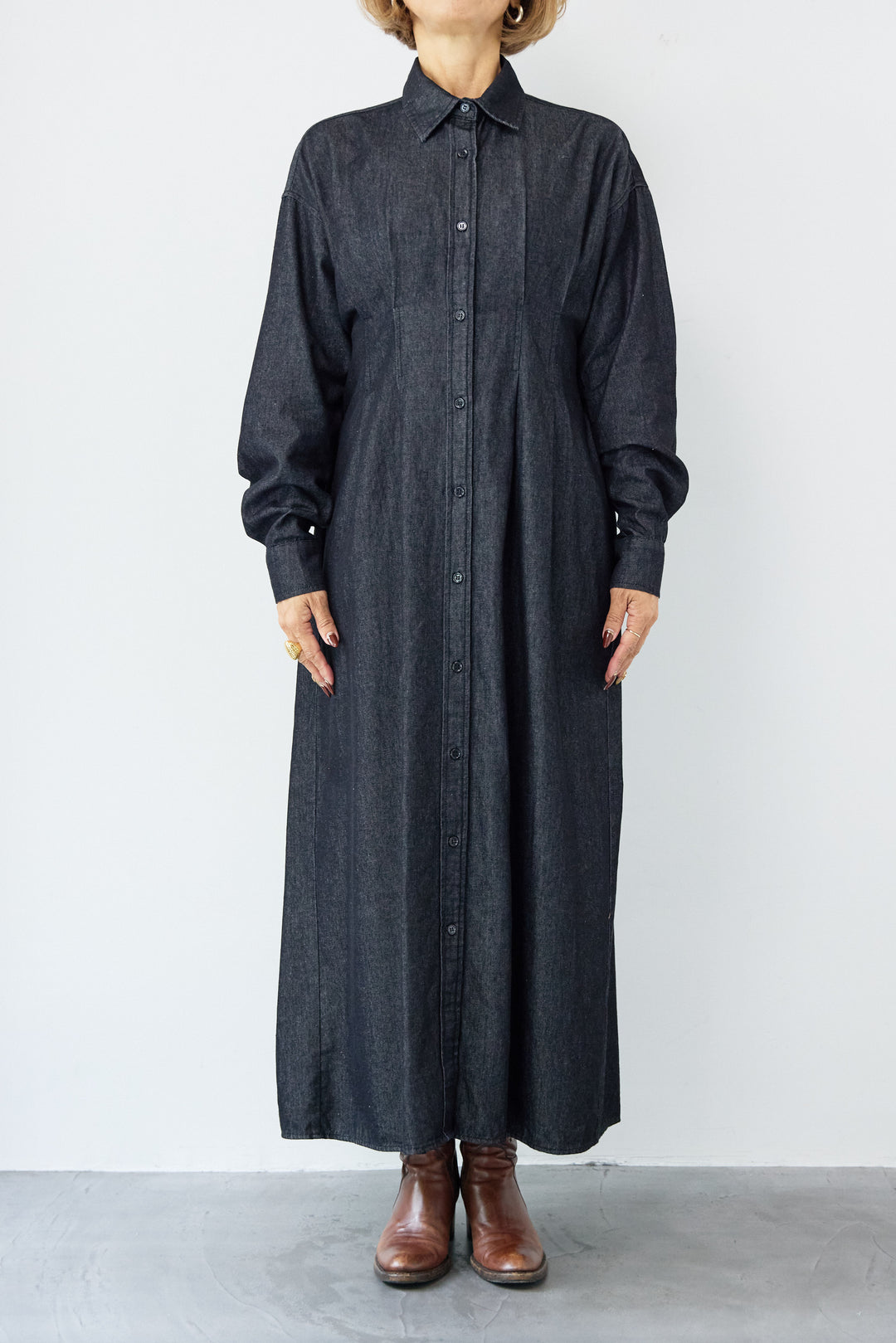 デニムタックシャツワンピース