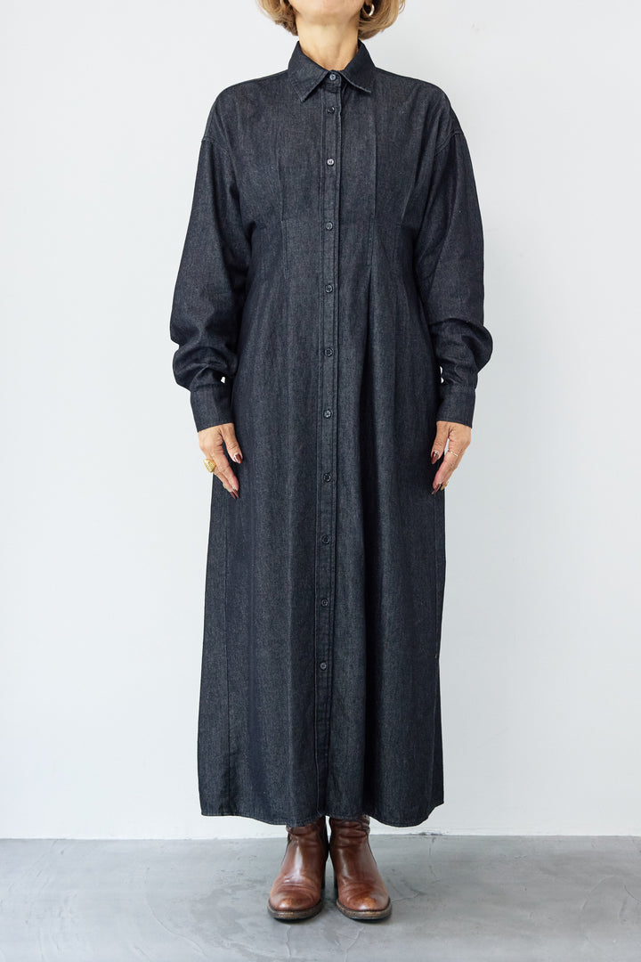 デニムタックシャツワンピース