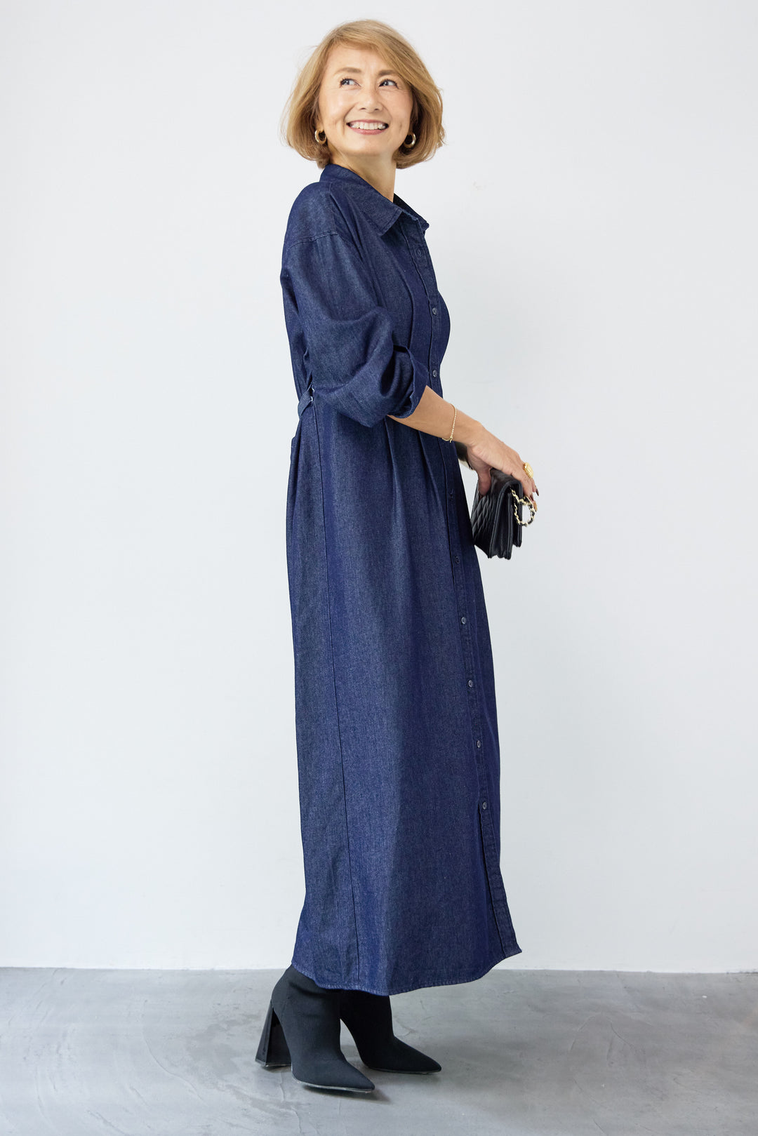 デニムタックシャツワンピース