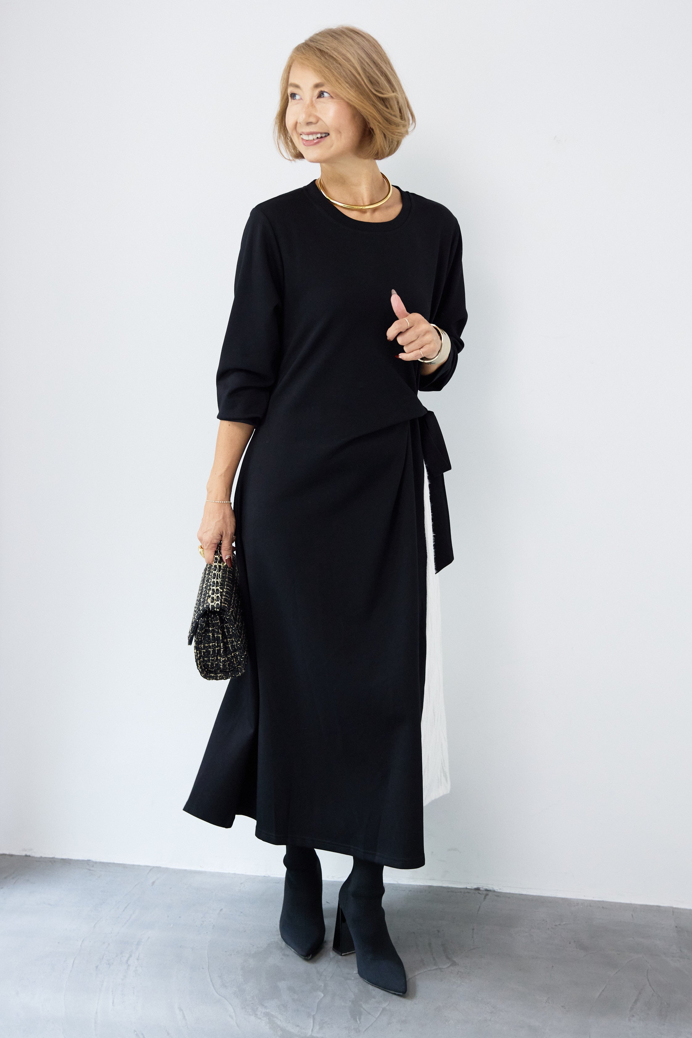 77circa グラフィックプリント 半袖ワンピース ブラック 77circa グラフィックプリント 半袖ワンピース ブラック