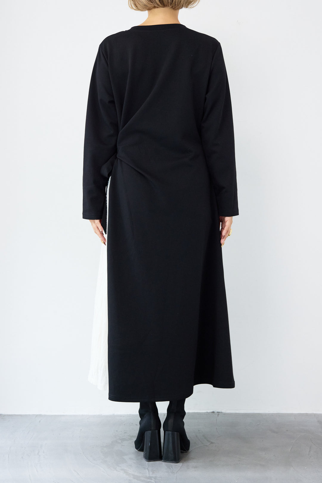 フリンジジャガード切替ラップワンピース