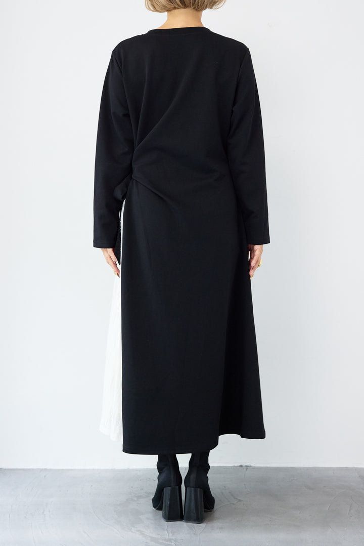 フリンジジャガード切替ラップワンピース