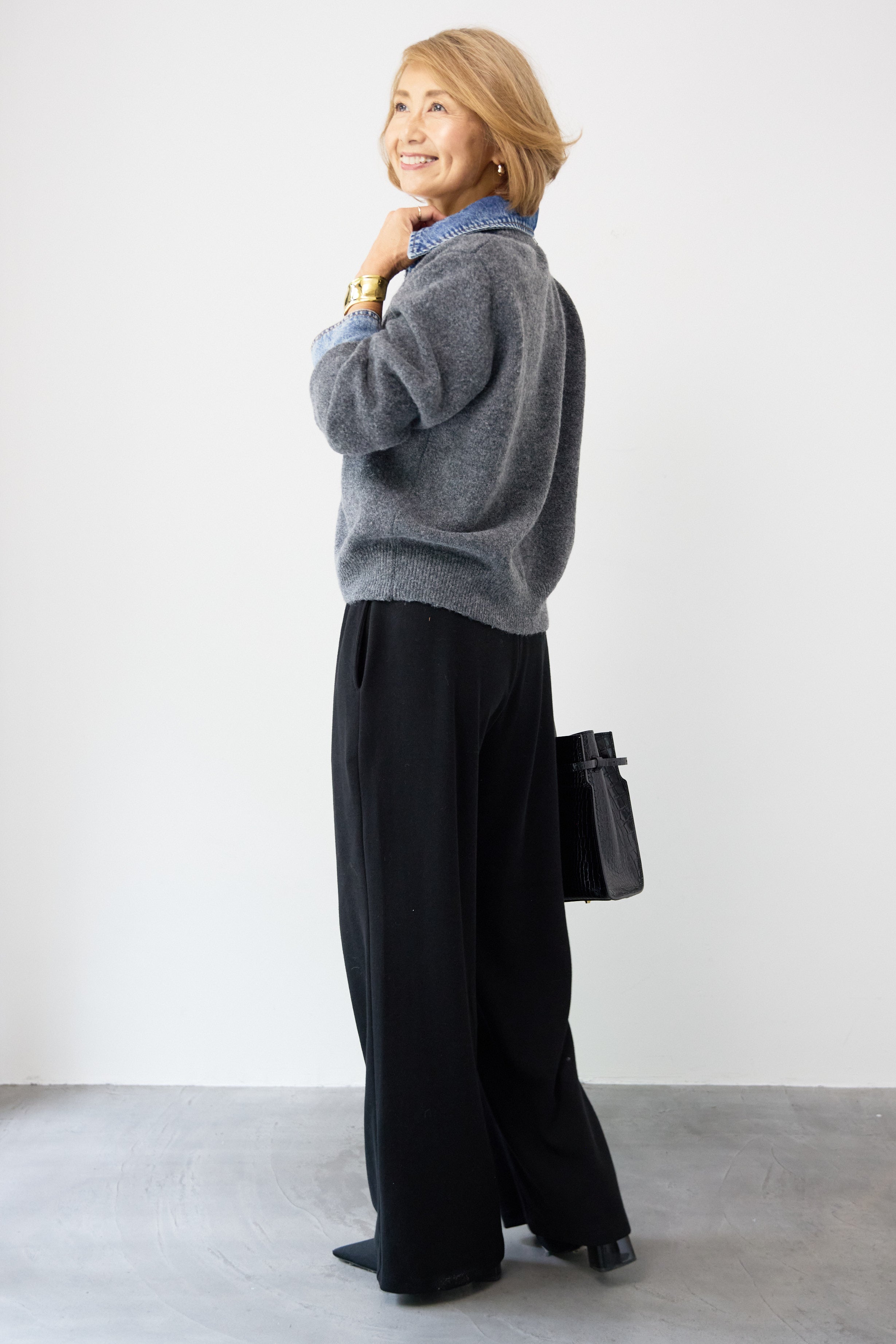 デニム×ニットシャツ – plusotoha