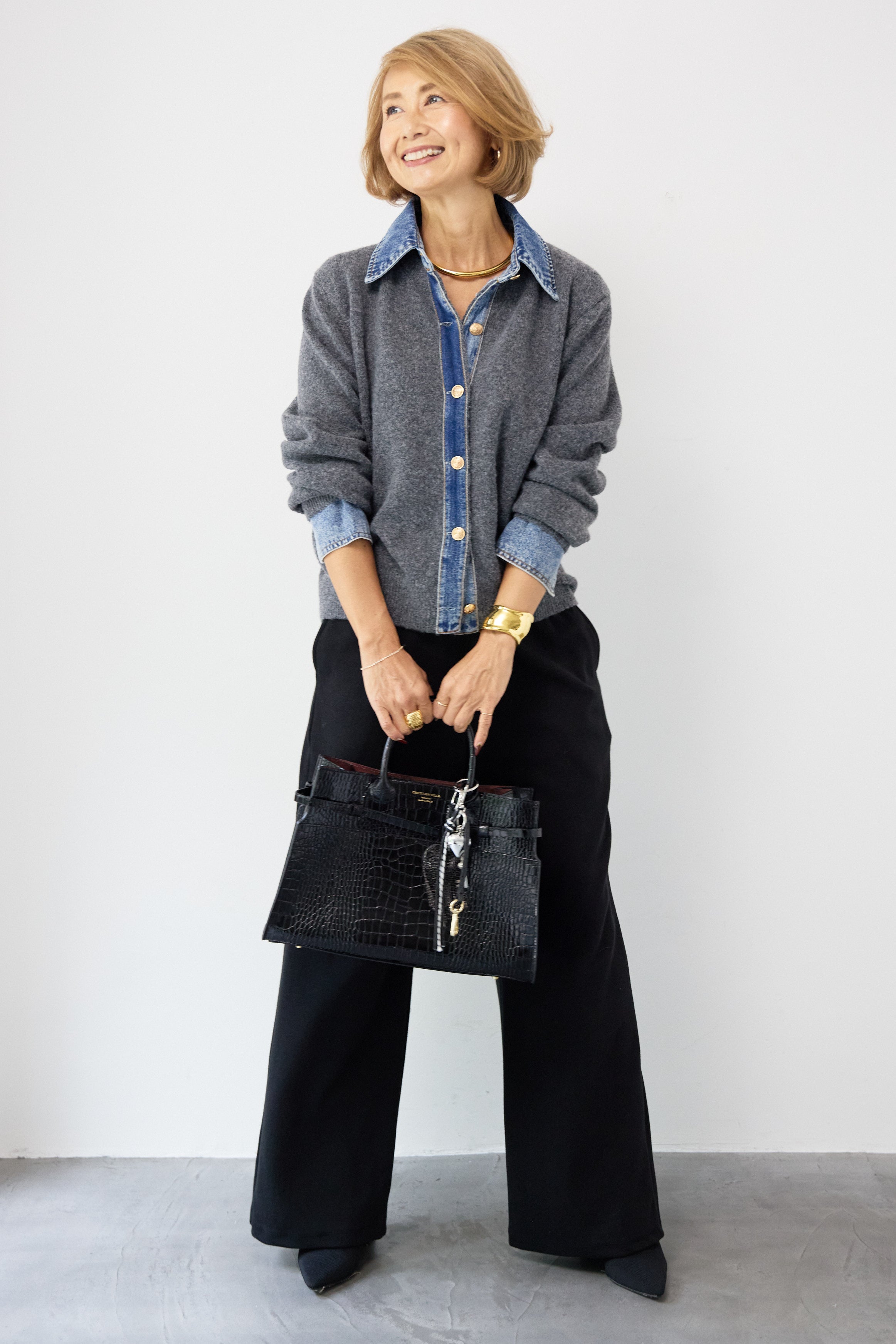 OTO HA デニムニットシャツ デニム×ニットシャツ – plusotoha