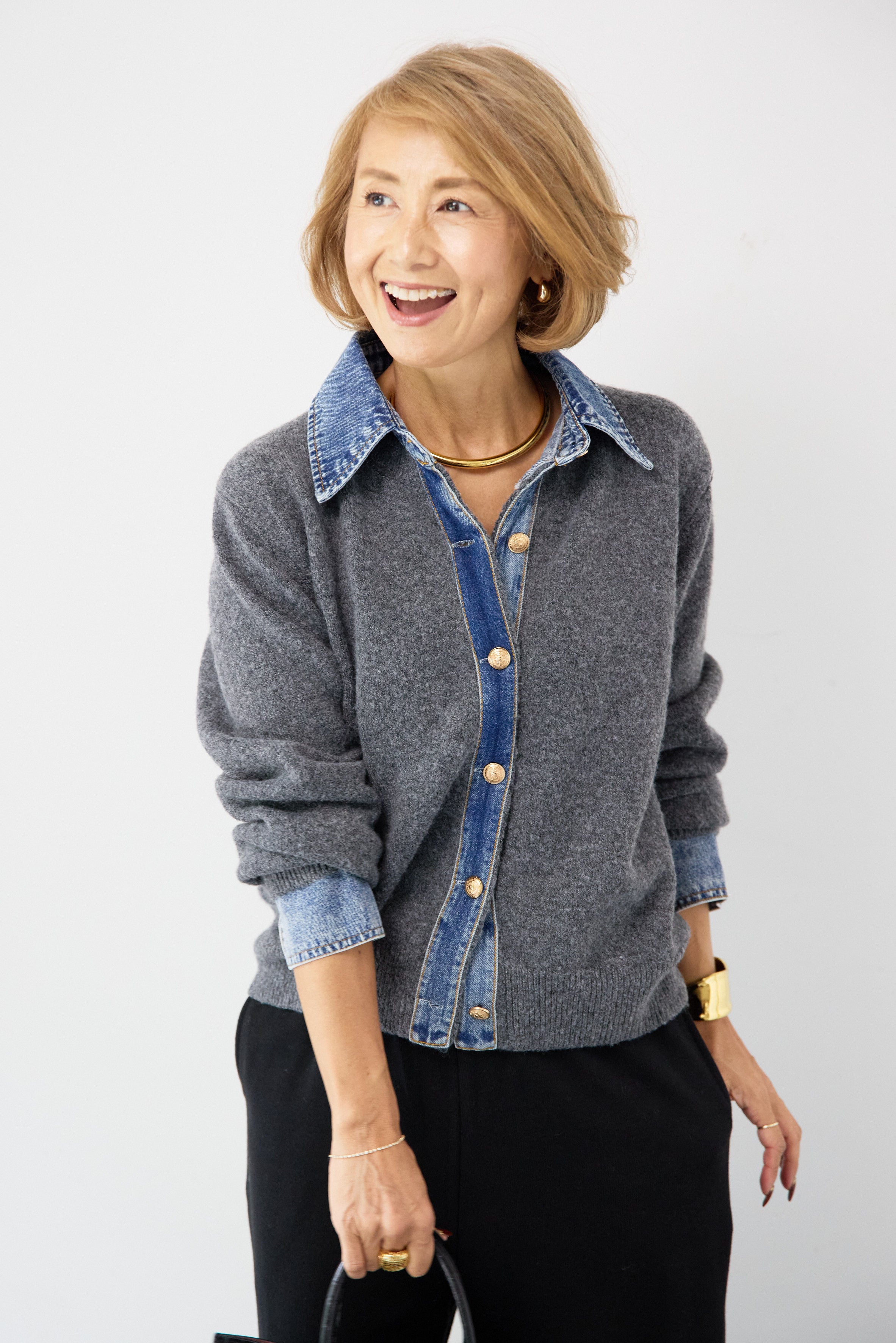 デニム×ニットシャツ – plusotoha