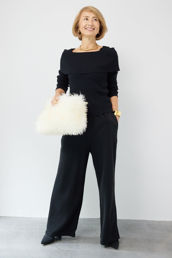 【マシンウォッシャブル】オフショルニット