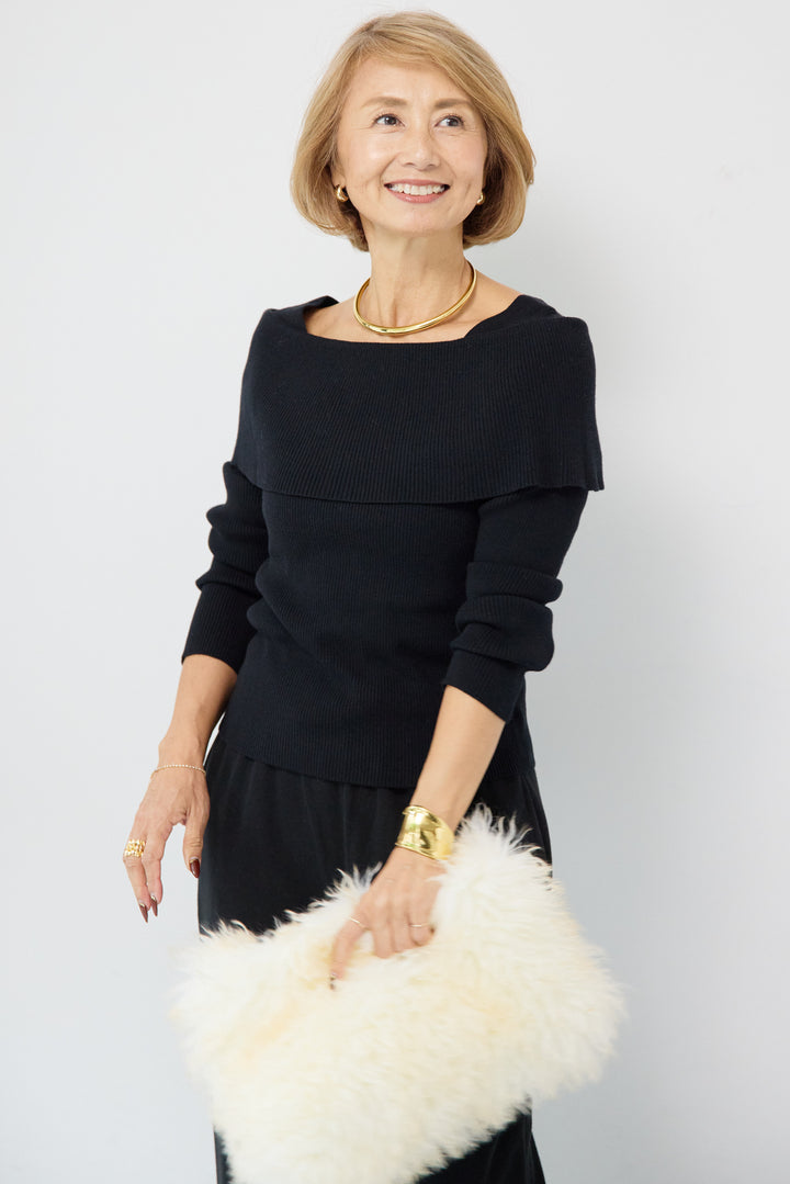 【マシンウォッシャブル】オフショルニット