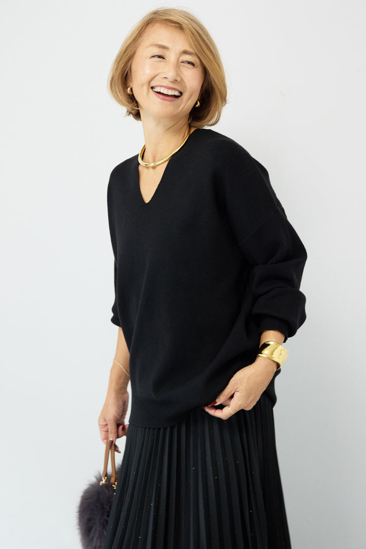 ラインストーンプリーツスカート