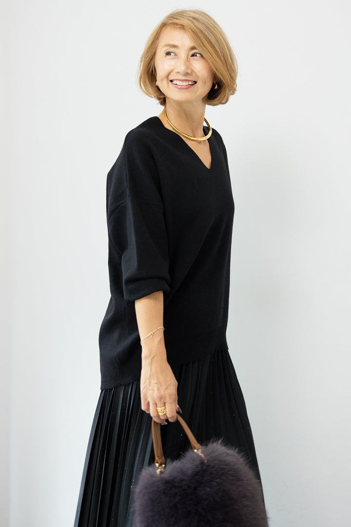 ラインストーンプリーツスカート