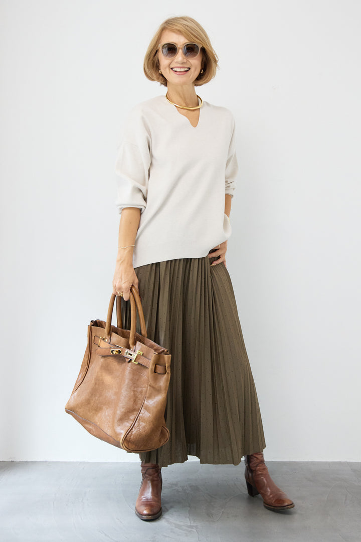 ラインストーンプリーツスカート