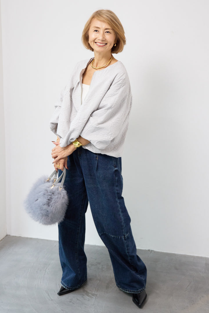 カーブデニムパンツ