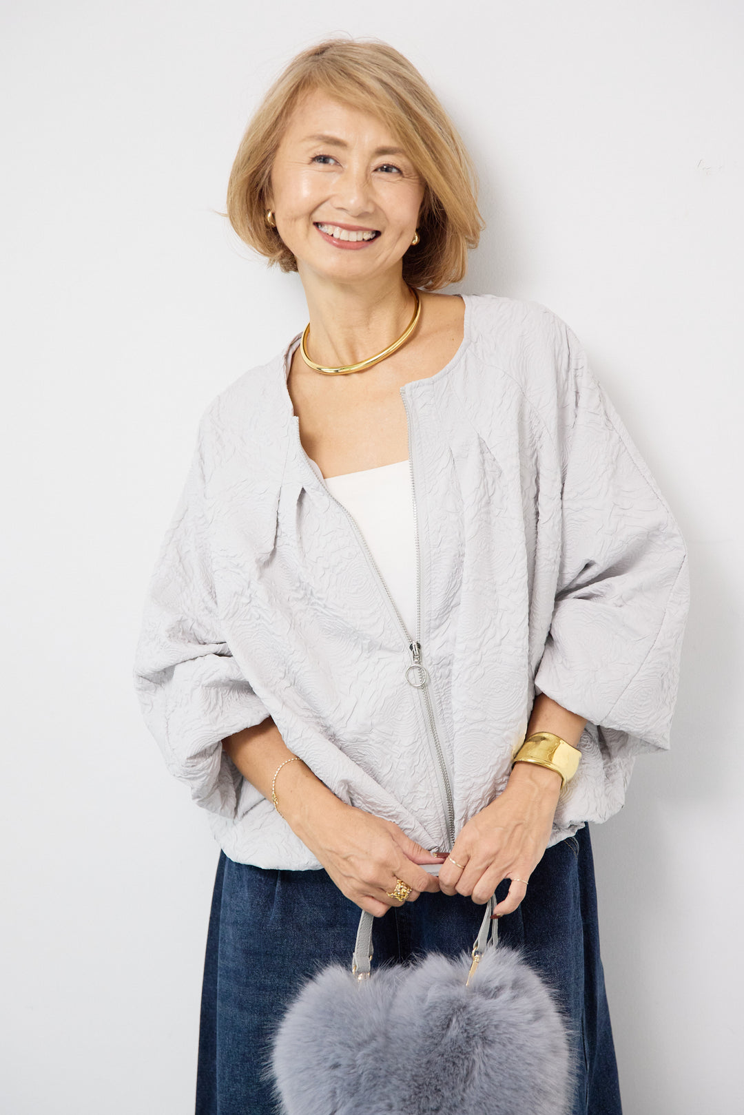 フラワージャガードブルゾン