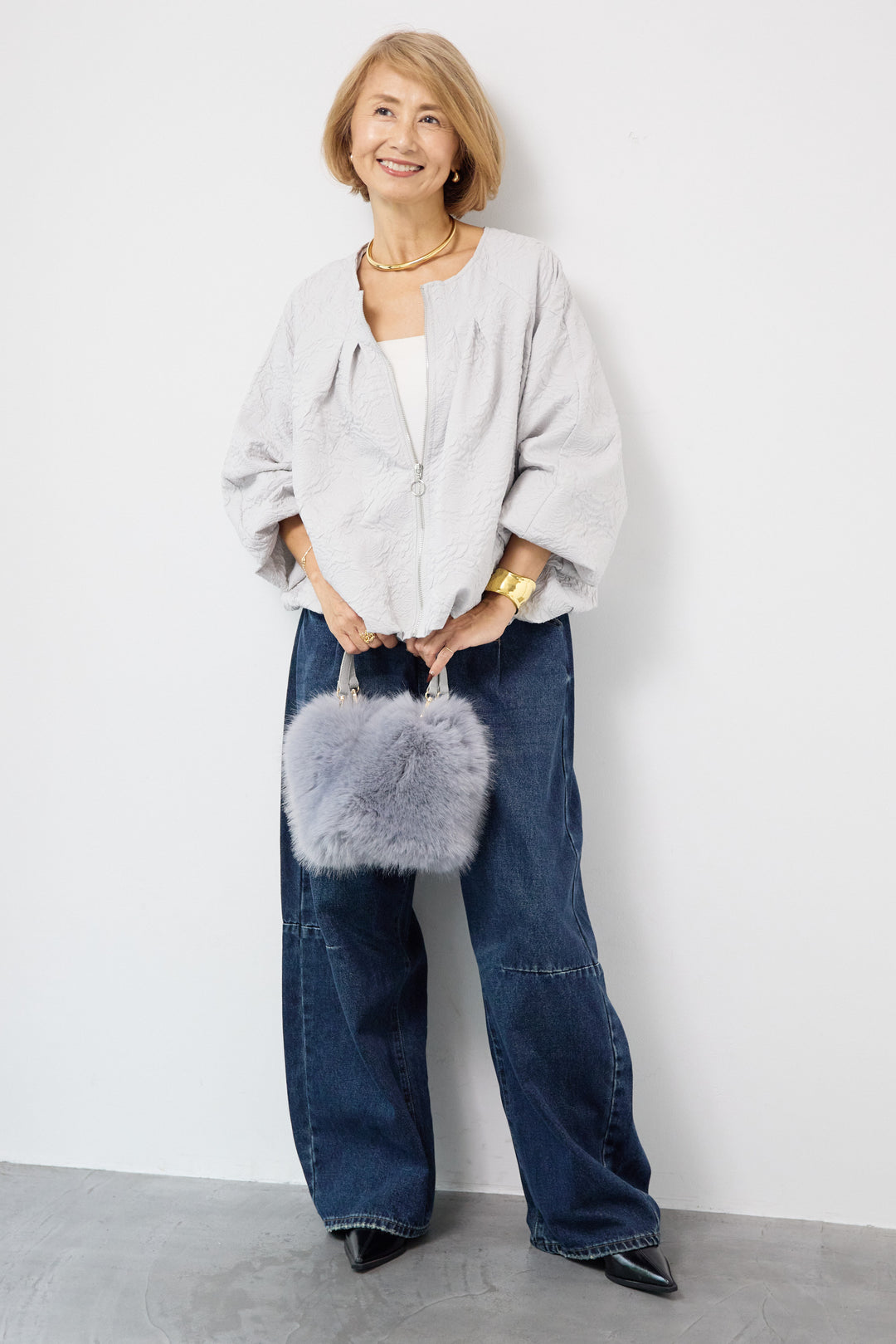 フラワージャガードブルゾン