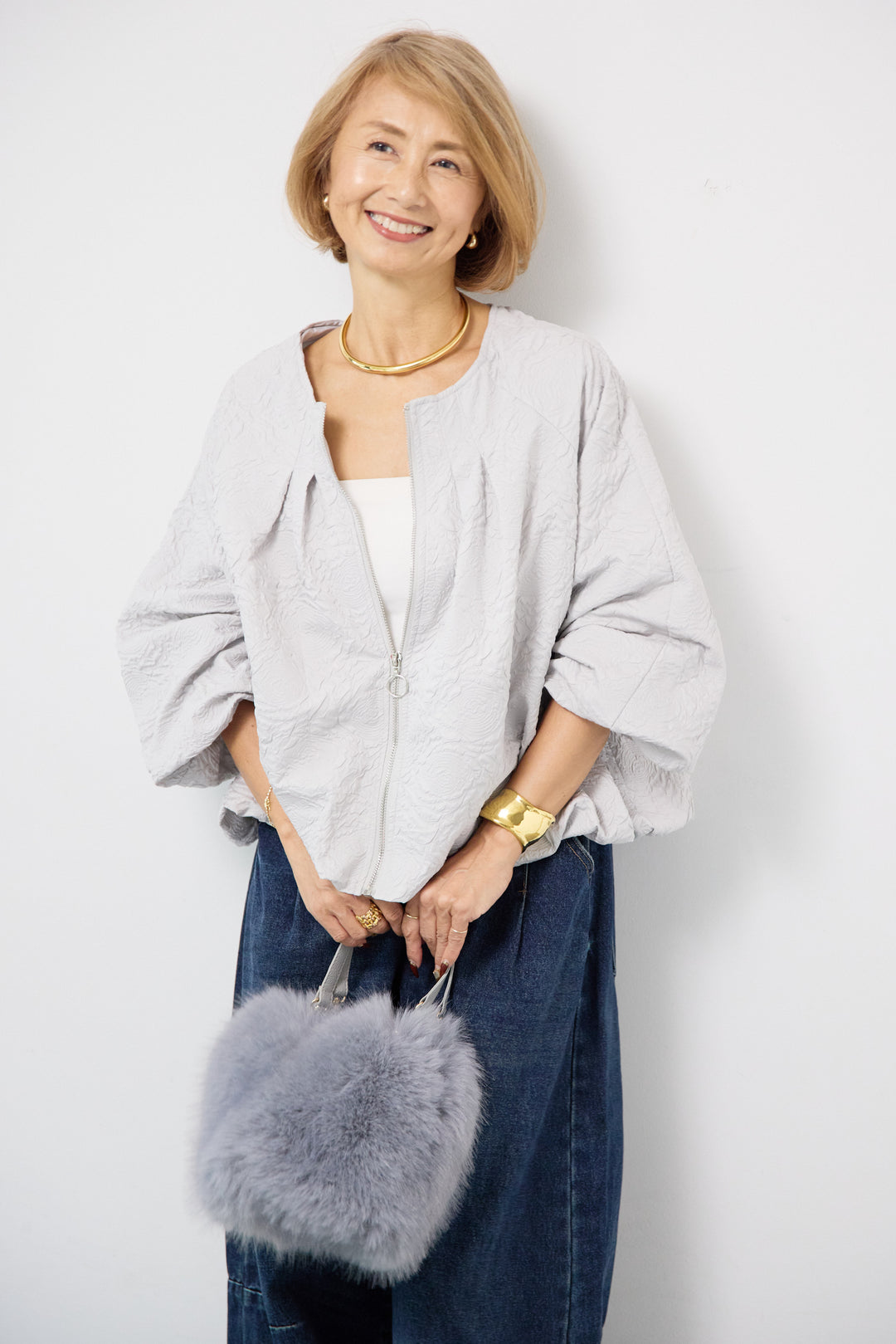 フラワージャガードブルゾン