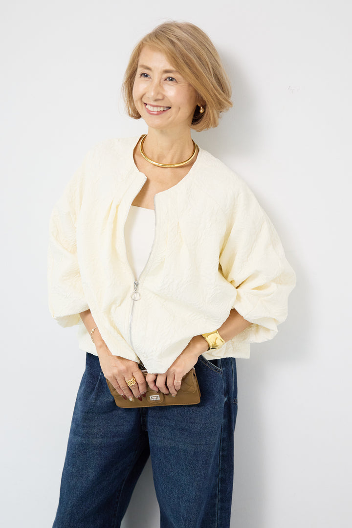 フラワージャガードブルゾン