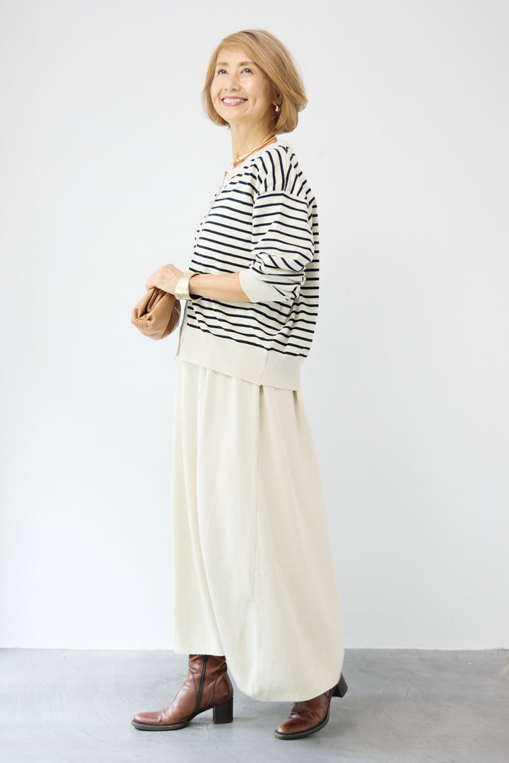 ボーダーカーディガン＋ワンピース