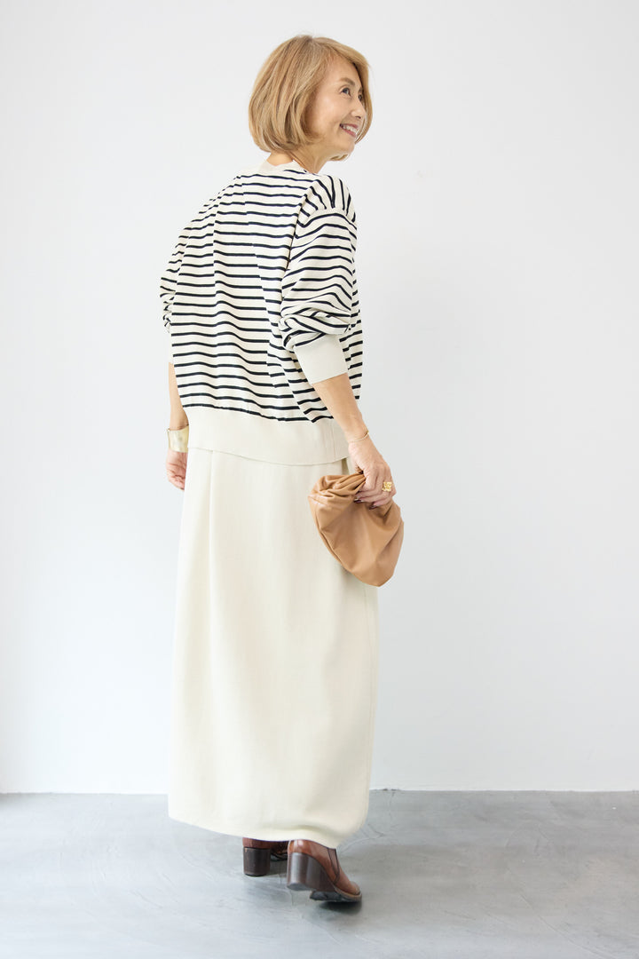 ボーダーカーディガン＋ワンピース