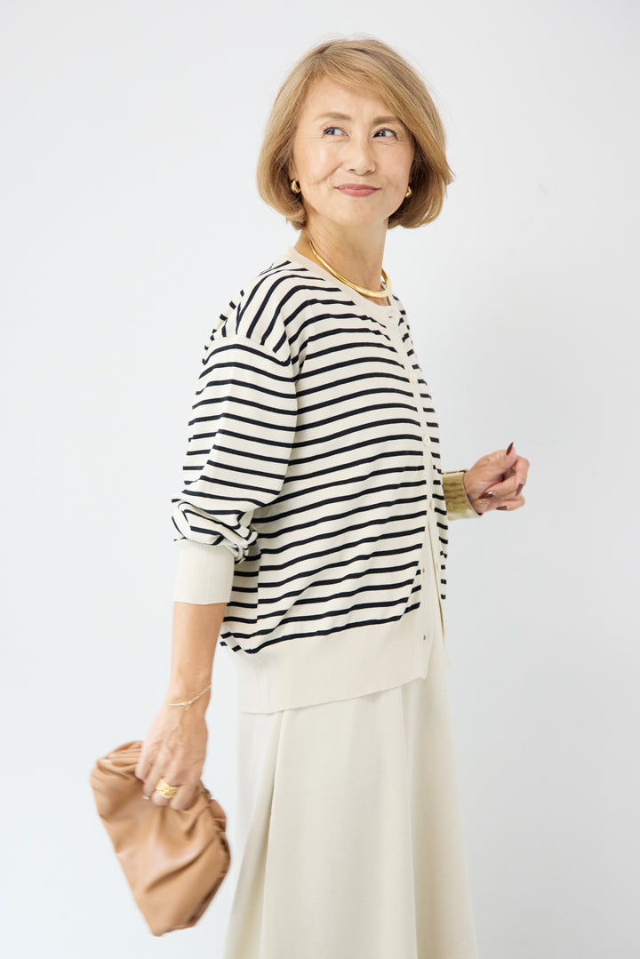 ボーダーカーディガン＋ワンピース