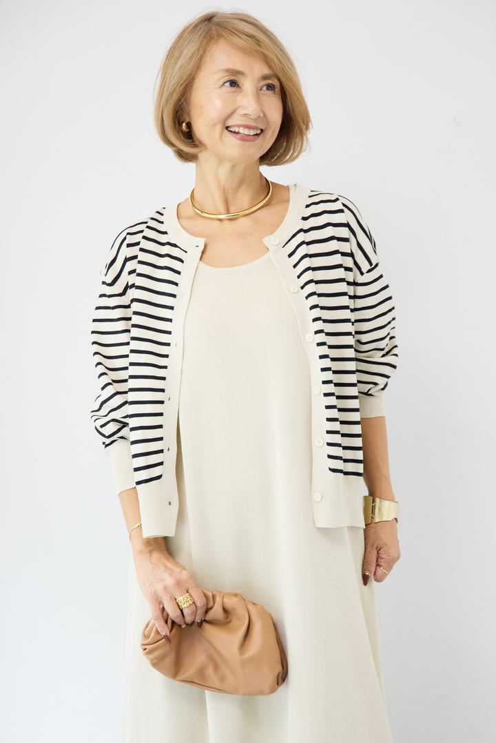 ボーダーカーディガン＋ワンピース