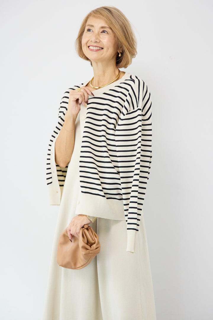 ボーダーカーディガン＋ワンピース