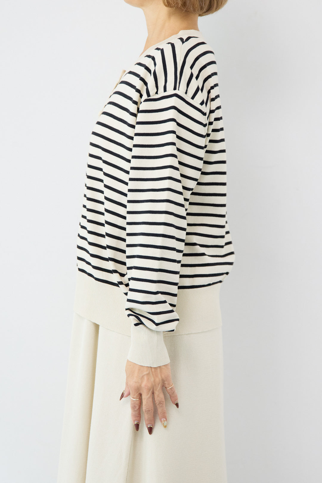 ボーダーカーディガン＋ワンピース