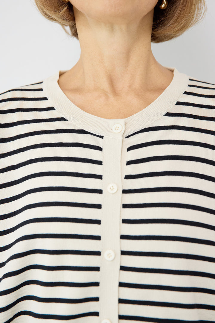 ボーダーカーディガン＋ワンピース