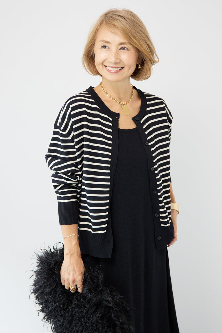 ボーダーカーディガン＋ワンピース