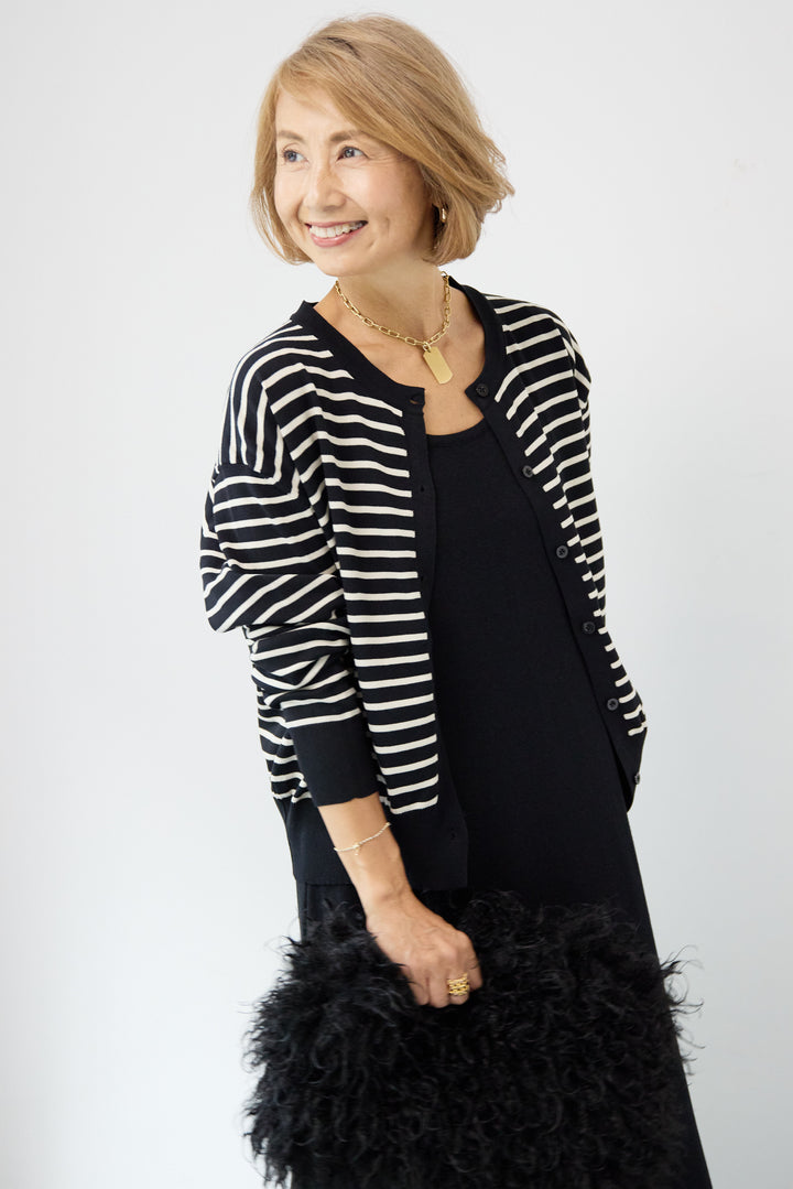 ボーダーカーディガン＋ワンピース