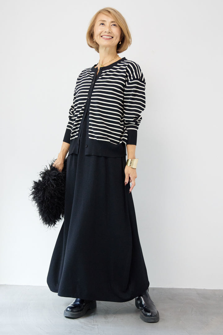 ボーダーカーディガン＋ワンピース