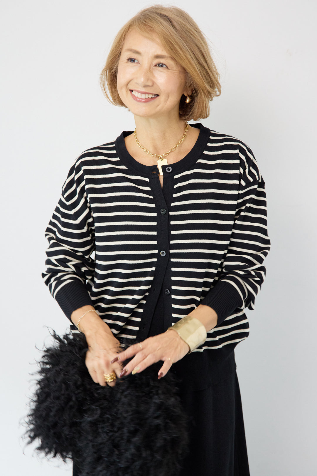 ボーダーカーディガン＋ワンピース