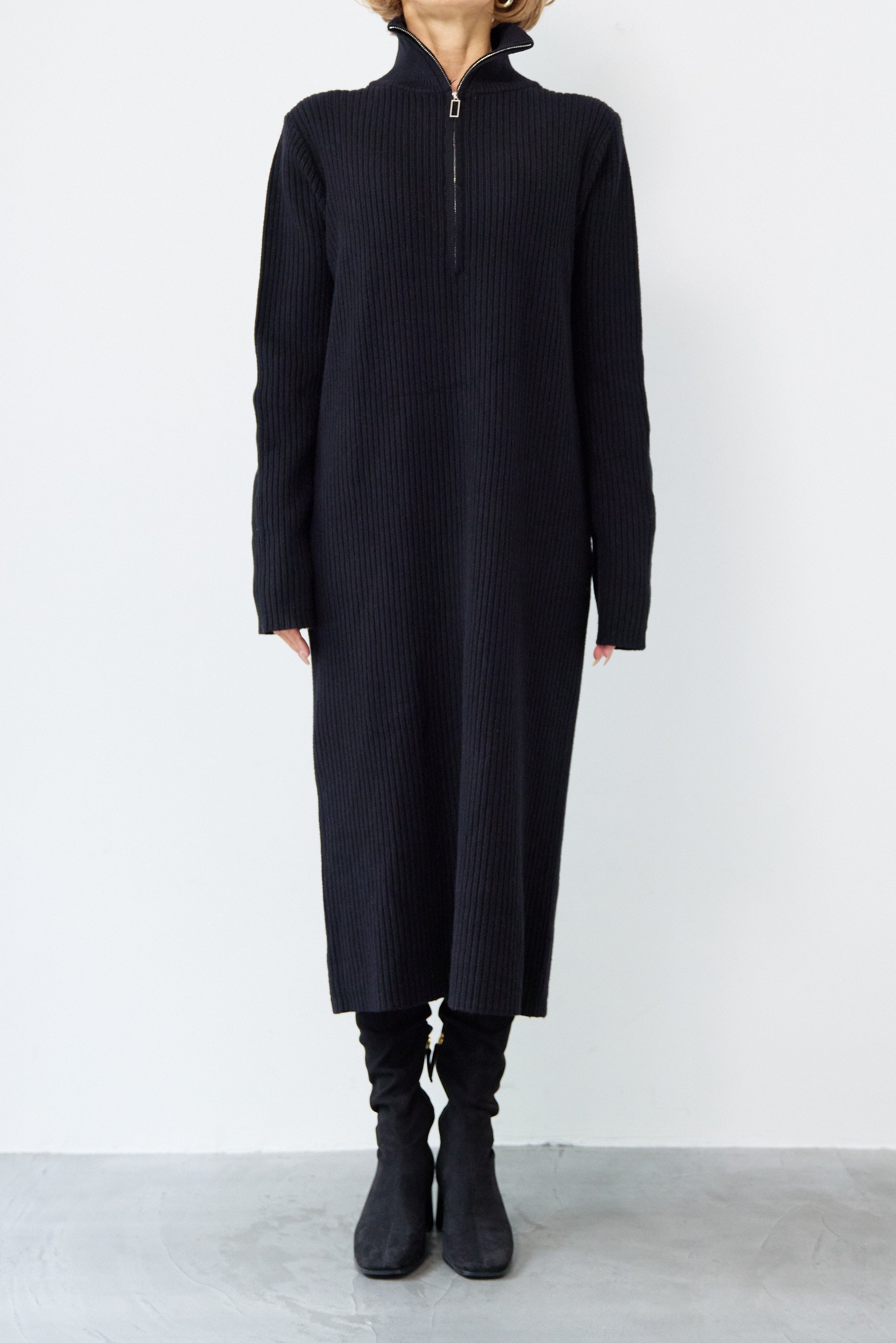 ハーフジップニットワンピース – plusotoha